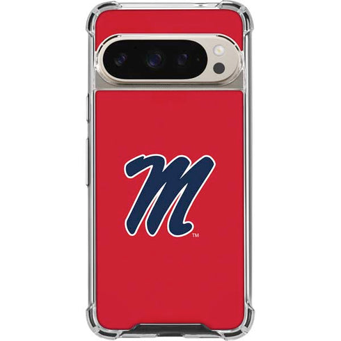 University of Mississippi Ole Miss Logo Red Pixel 9/9 Pro Clear Case